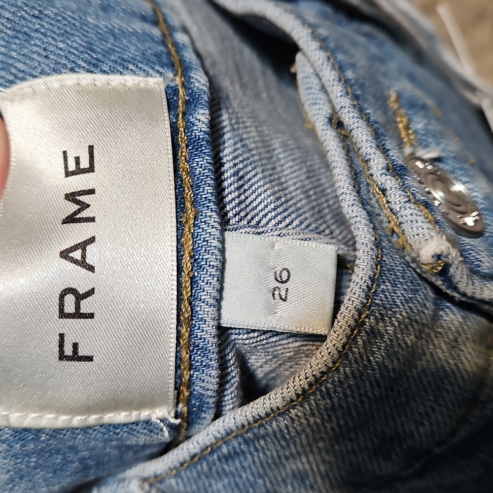 Frame Le Garcon Mid-Rise Straight Cuffed Denim Jeans-NWT - Picture 10 of 15